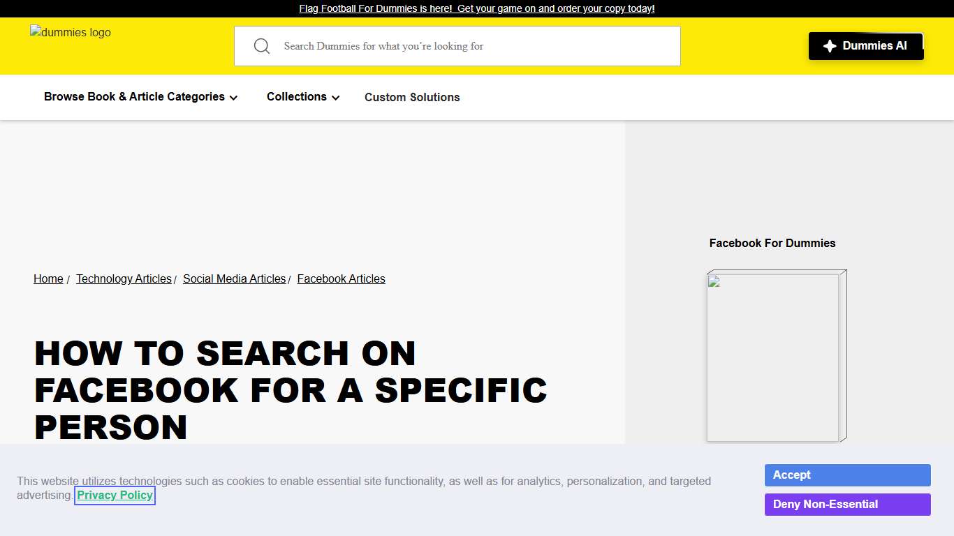 How to Search on Facebook for a Specific Person dummies